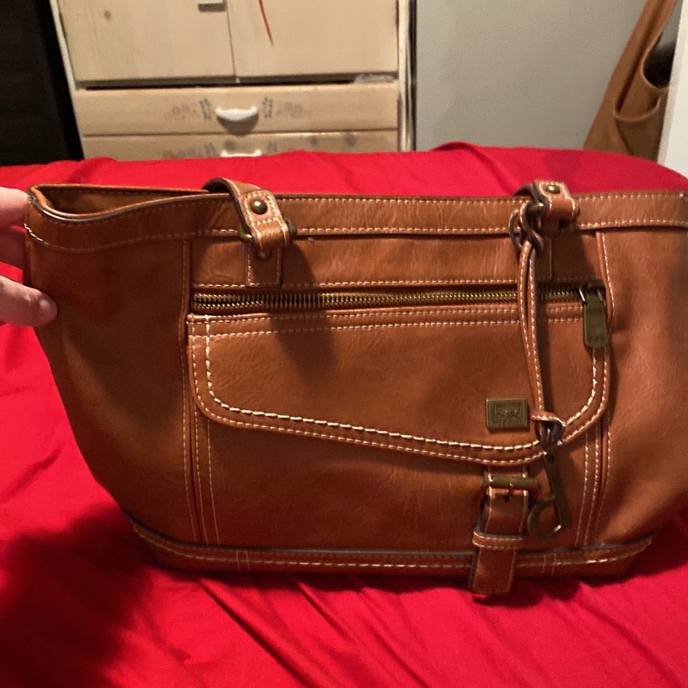 Born o concept brown leather purse and card holder